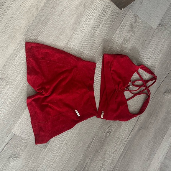Bombshell Red Two-Piece Athletic Set - Picture 1 of 2